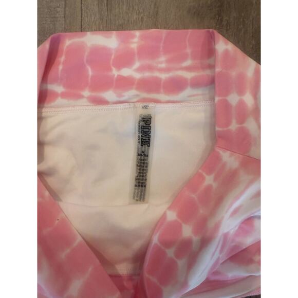 PINK Victoria's Secret Swim Shorts Womens Medium Pink White Daisy Tie Dye - Picture 4 of 6